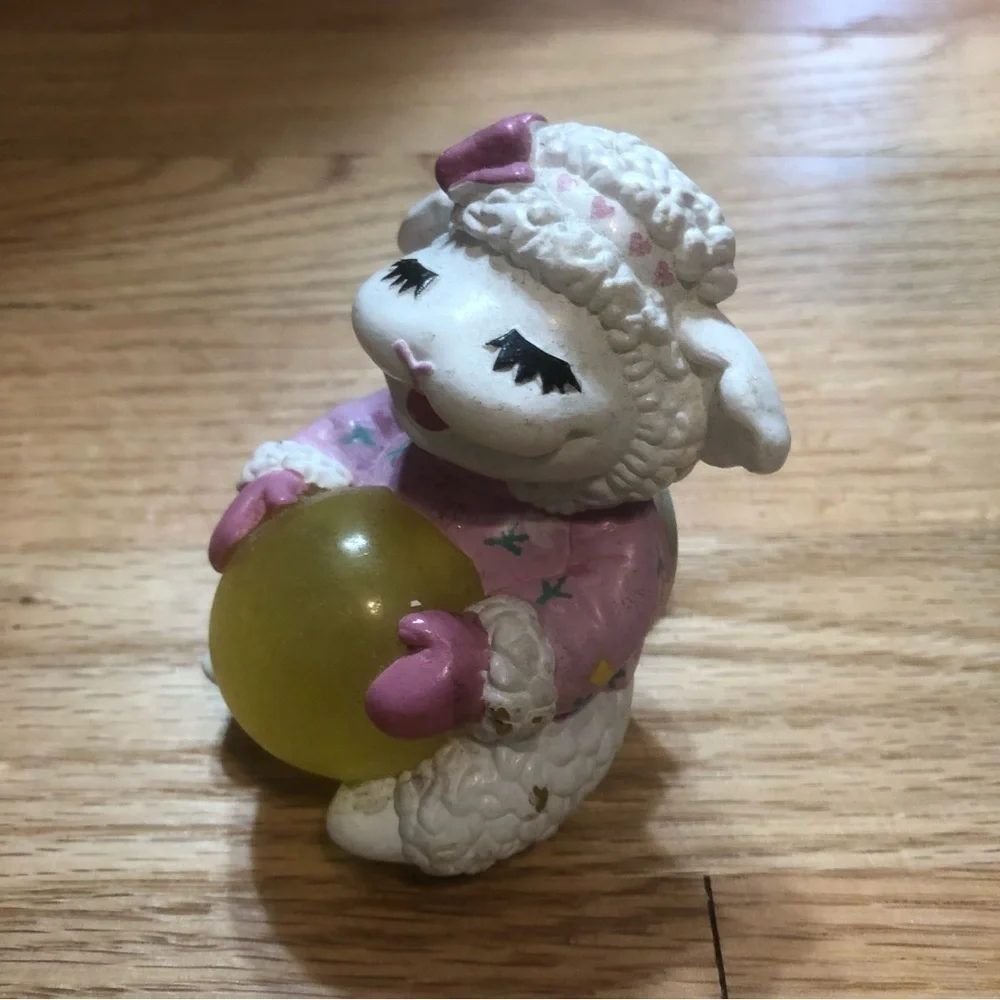 Vintage Lamb Chop Night Light Plug In White Pink Room Decor